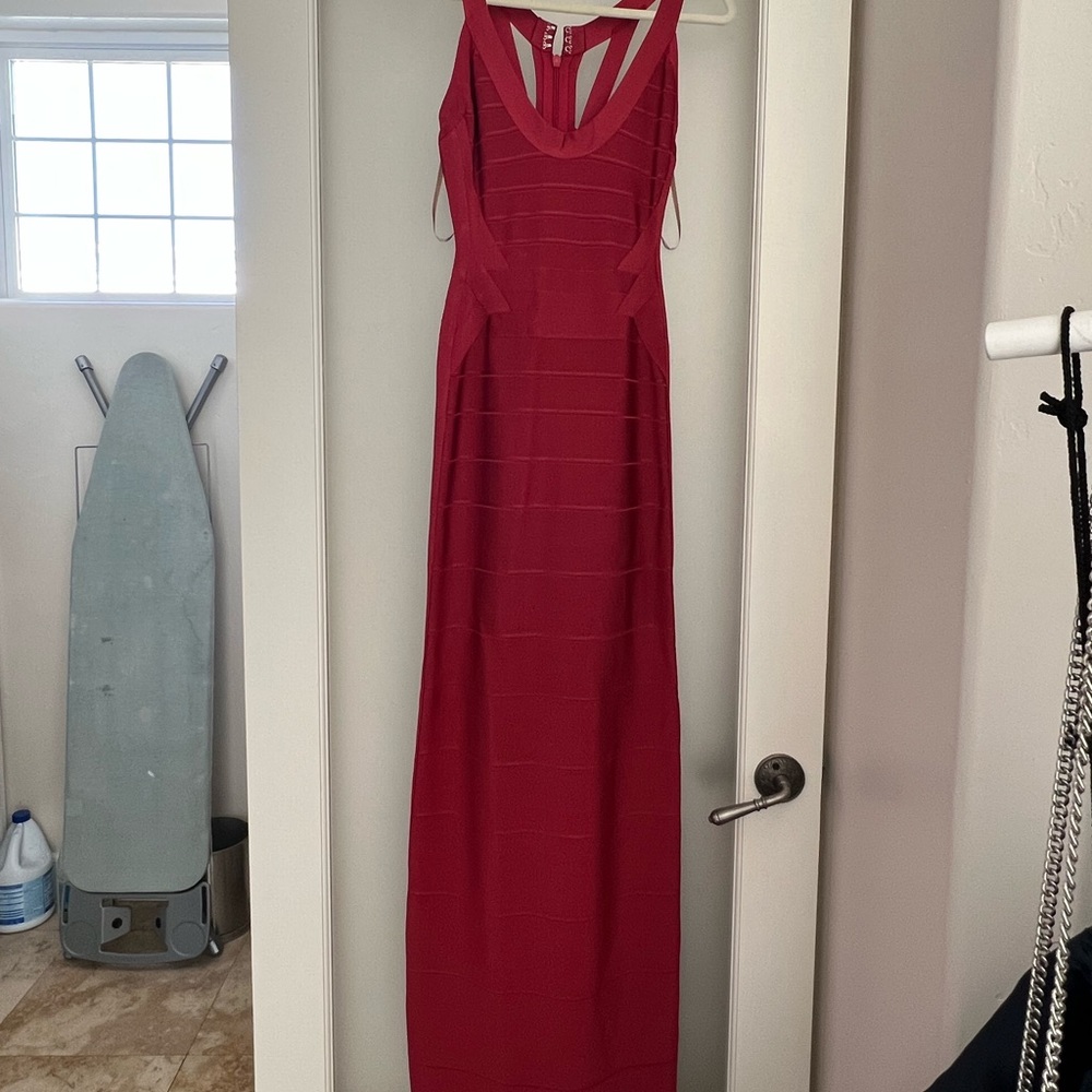 Herve Leger Lipstick Red Sleeveless Bandage Dress (S)